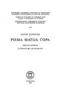 Cover of: Pisma Matija Čopa