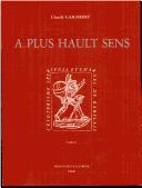 Cover of: A plus hault sens by Claude Gaignebet