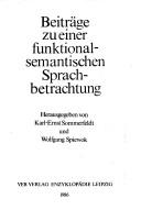 Cover of: Beiträge zu einer funktional-semantischen Sprachbetrachtung