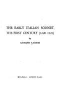 Cover of: The early Italian sonnet: the first century (1220-1321)