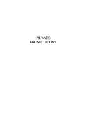 Cover of: Private prosecutions