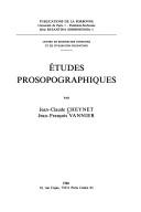 Cover of: Etudes prosopographiques