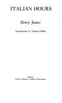 Cover of: Italian hours by Henry James