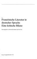 Cover of: Französische Literatur in deutscher Sprache: eine kritische Bilanz