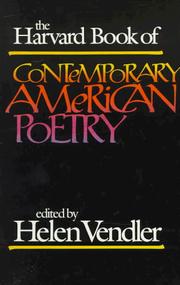 Cover of: The Harvard book of contemporary American poetry by edited by Helen Vendler.