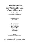 Cover of: Die Fachsprache der Windmüller und Windmühlenbauer: ein Bestandteil ostfriesischer Regionalkultur : gewidmet Herrn Landschaftsrat Dr. Harm Wiemann