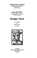 Cover of: Scripta varia by Jacques Heurgon