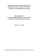 Cover of: Tübinger Beiträge zur Volkskultur