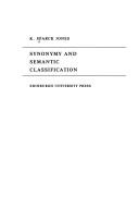 Cover of: Synonymy and semantic classification