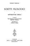 Cover of: Scritti filologici