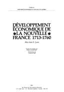 Cover of: Développement économique de la Nouvelle France, 1713-1760