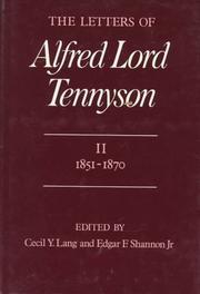 Cover of: The Letters of Alfred Lord Tennyson by Alfred Lord Tennyson, Alfred Lord Tennyson