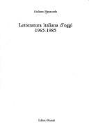 Cover of: Letteratura italiana d'oggi: 1965-1985