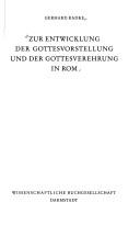 Cover of: Zur Entwicklung der Gottesvorstellung und der Gottesverehrung in Rom
