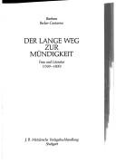 Cover of: Der lange Weg zur Mündigkeit: Frau und Literatur (1500-1800)