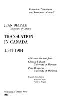 Cover of: La traduction au Canada, 1534-1984