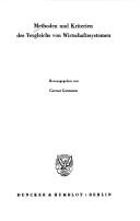 Cover of: Methoden und Kriterien des Vergleichs von Wirtschaftssystemen