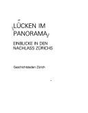 Cover of: Lücken im Panorama by [herausgegeben vom] Geschichtsladen Zürich.