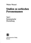 Cover of: Studien zu sorbischen Personennamen