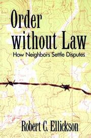 Cover of: Order without Law by Robert Ellickson