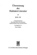 Cover of: Übersetzung der Hekhalot-Literatur by in Zusammenarbeit mit Hans-Jürgen Becker ... [et al.] ; herausgegeben von Peter Schäfer.
