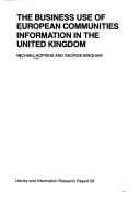 The business use of European Communities information in the United Kingdom by M. Hopkins