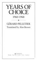 Cover of: Years of choice, 1960-1968