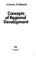 Cover of: Concepts of regional development