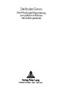 Cover of: Die Brüder Grimm: eine Würzburger Ringvorlesung zum Jubiläum im Rahmen des studium generale