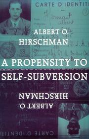 Cover of: A Propensity to Self-Subversion