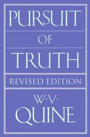 Cover of: Pursuit of truth by Willard Van Orman Quine