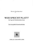 Cover of: Wer spricht Platt? by Dieter Stellmacher