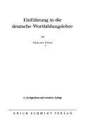 Cover of: Einführung in die deutsche Wortbildungslehre by Johannes Erben
