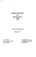Cover of: Human rightsin Nicaragua: 1986.