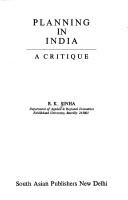 Cover of: Planning in India: a critique