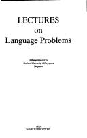 Front cover of Lectures on language problems by Bjorn H. Jernudd