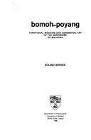Bomoh-poyang, traditional medicine and ceremonial art of the aborgines of Malaysia by Werner, Roland