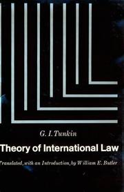 Cover of: Theory of international law