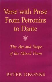 Cover of: Verse with prose from Petronius to Dante: the art and scope of the mixed form