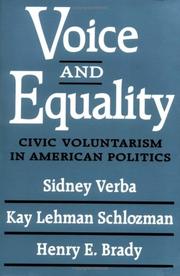 Cover of: Voice and Equality: Civic Voluntarism in American Politics