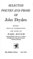 Cover of: Selected poetry and prose of John Dryden