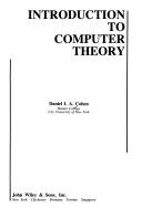 Cover of: Introduction to computer theory by Daniel I. A. Cohen, Daniel I. A. Cohen