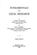 Fundamentals of legal research by J. Myron Jacobstein