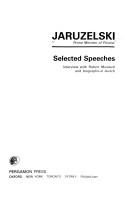 Cover of: Jaruzelski, prime minister of Poland: selected speeches