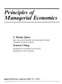Cover of: Principles of managerial economics by J. Ronnie Davis