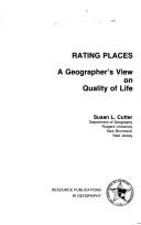 Cover of: Rating places: a geographer's view on quality of life
