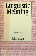 Cover of: Linguistic meaning