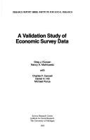 Cover of: A validation study of economic survey data