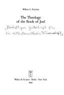 The theology of the book of Joel by Willem S. Prinsloo