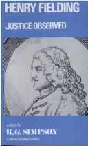 Cover of: Henry Fielding: justice observed